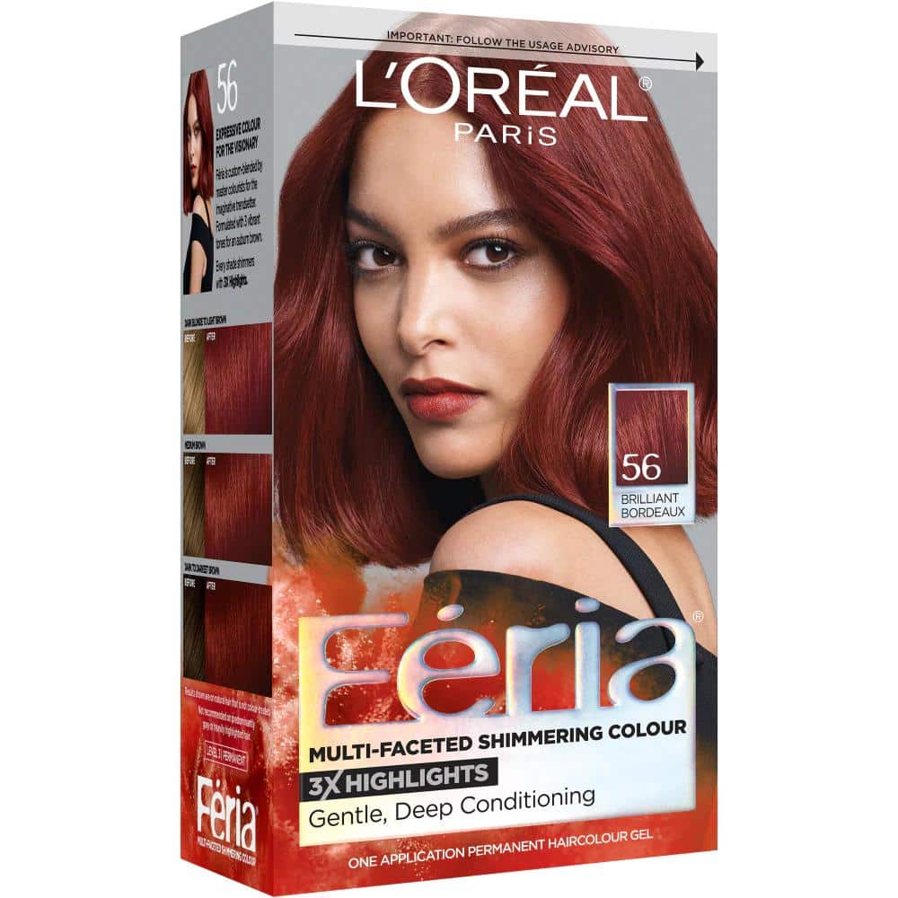 L Oreal Paris Feria 56 Auburn Brown Permanent Hair Color Kit 1 Ct
