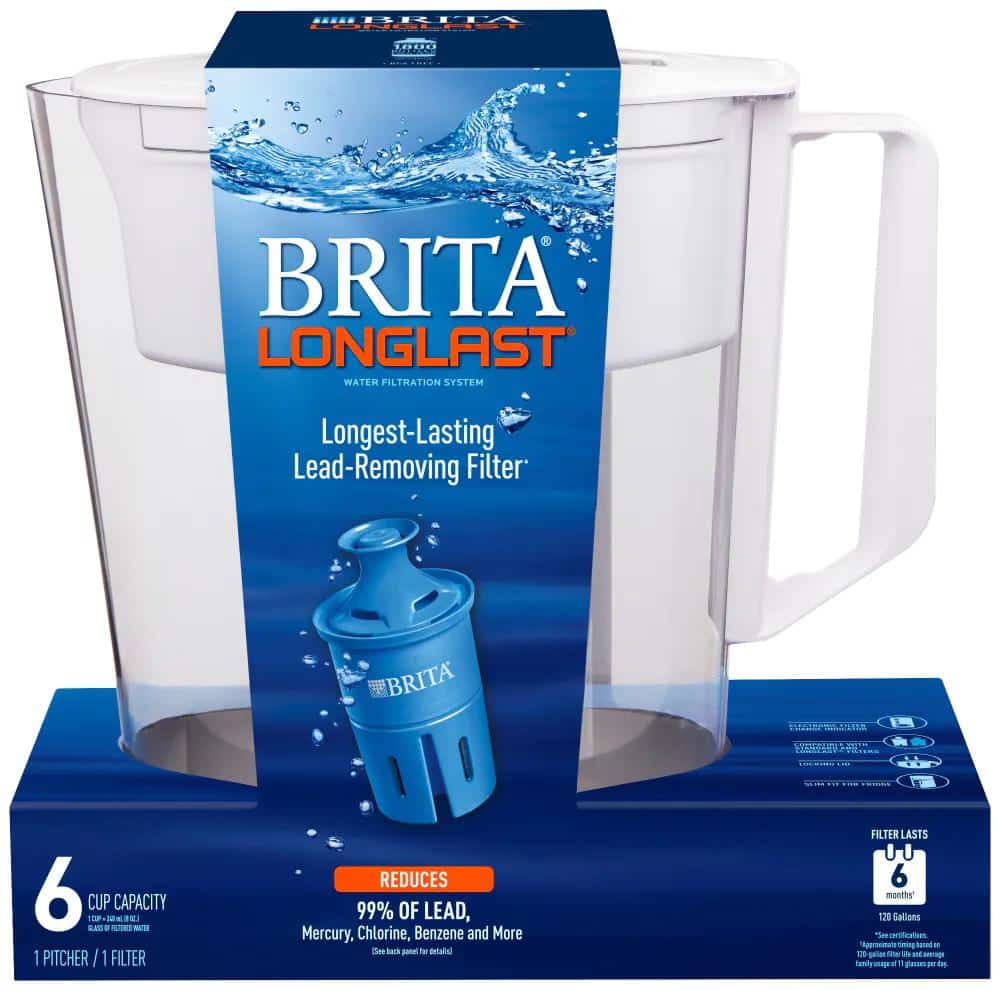 Brita Small 6 Cup Water Filter Pitcher - White/Clear, 1 ct - Greatland ...