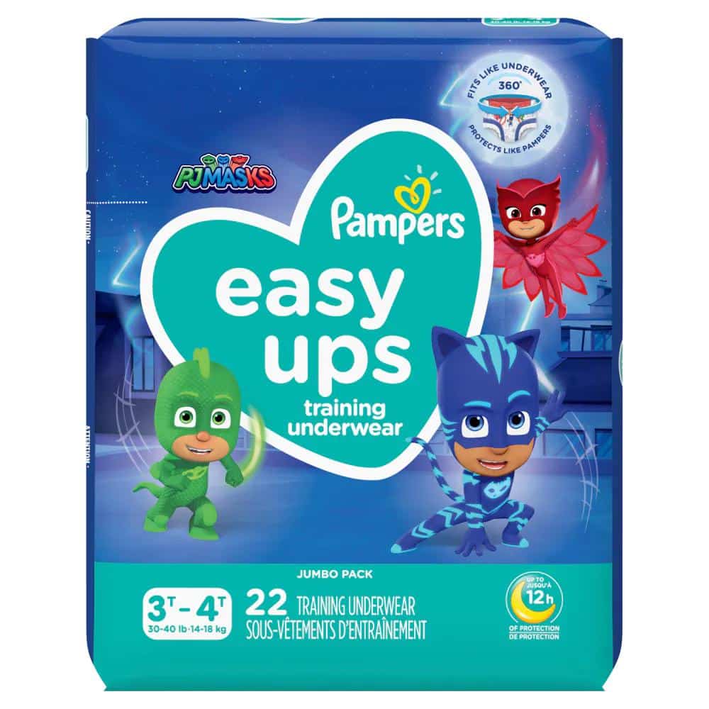 Pampers Easy Ups Size 3T-4T Boys' Training Underwear, 22 ct