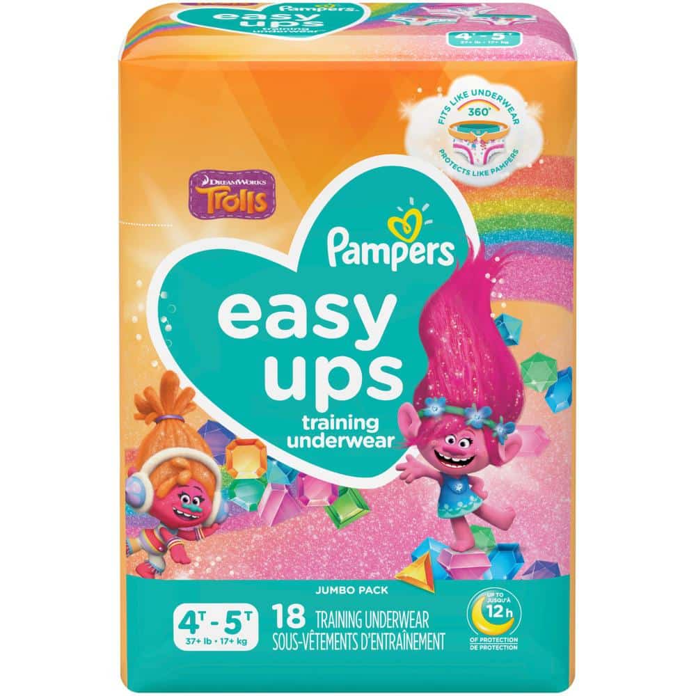 Pampers - Pampers, Pants - PAMP EASYUP 4T5T JUMBO GIRL 3/18 (18 ct), Shop