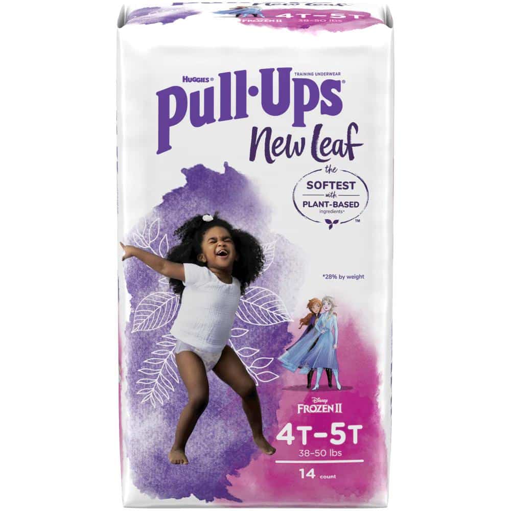 Pull-Ups New Leaf Girls 4T-5T Size Training Pants, 14 ct