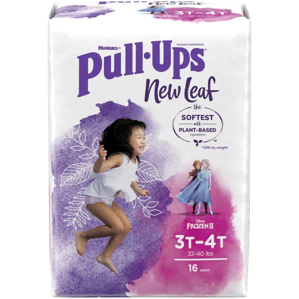 Pull-Ups New Leaf Girls Size 3T-4T Training Underwear, 16 ct
