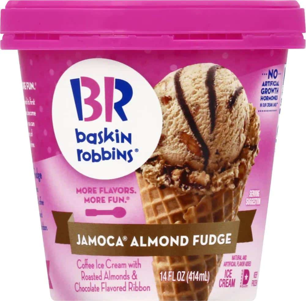 Baskin Robbins Jamocha Almond Fudge Ice Cream, 14 fl oz Greatland Grocery