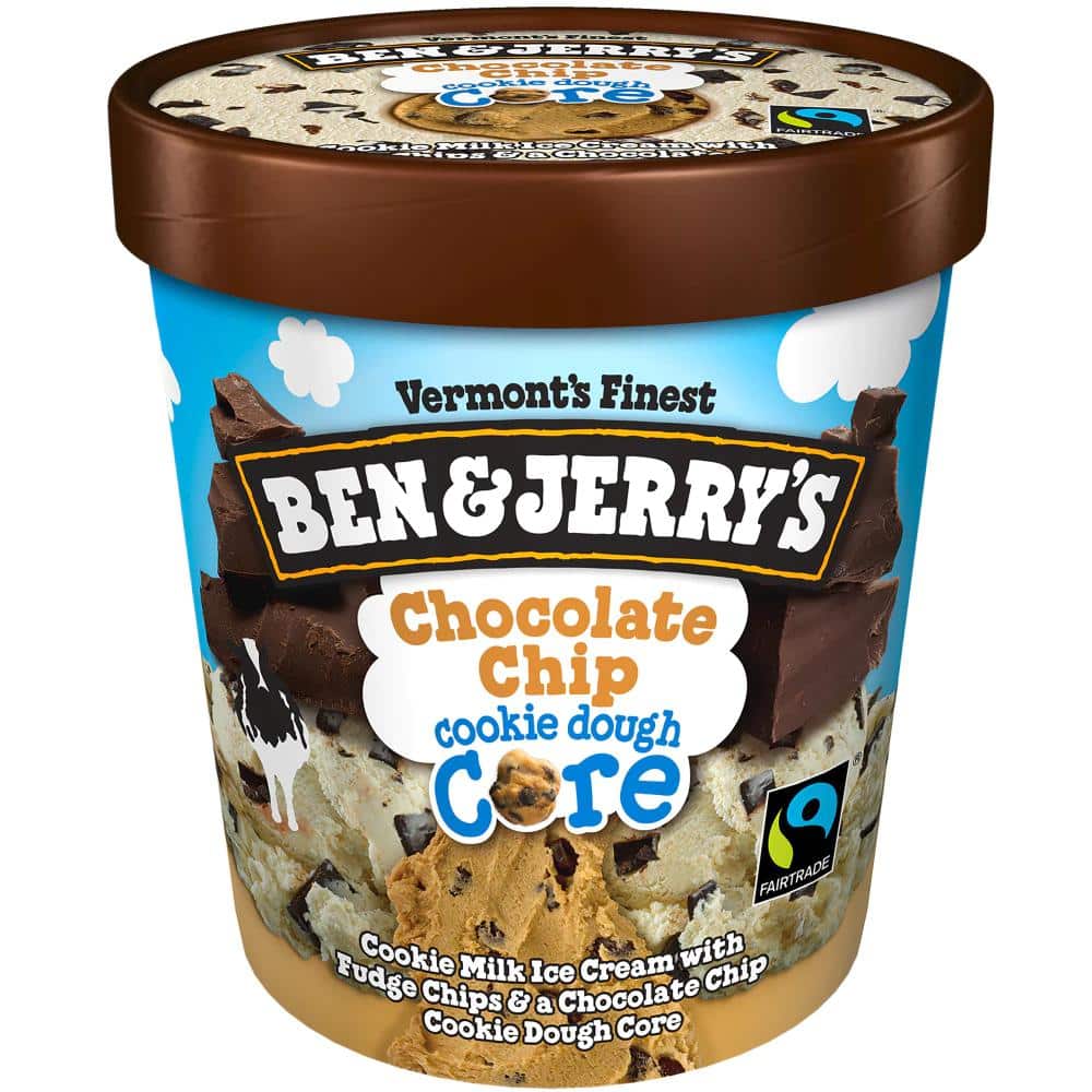 Ben & Jerry's Chocolate Chip Cookie Dough Core Ice Cream, 1 pt