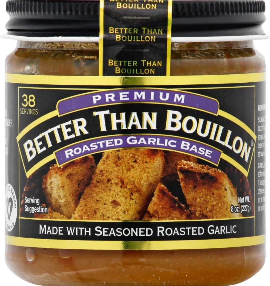 Better Than Bouillon Roasted Garlic Base 8 oz (Pack of 4) Bundle with Teaspoon Scoop with BTB authenticity Seal