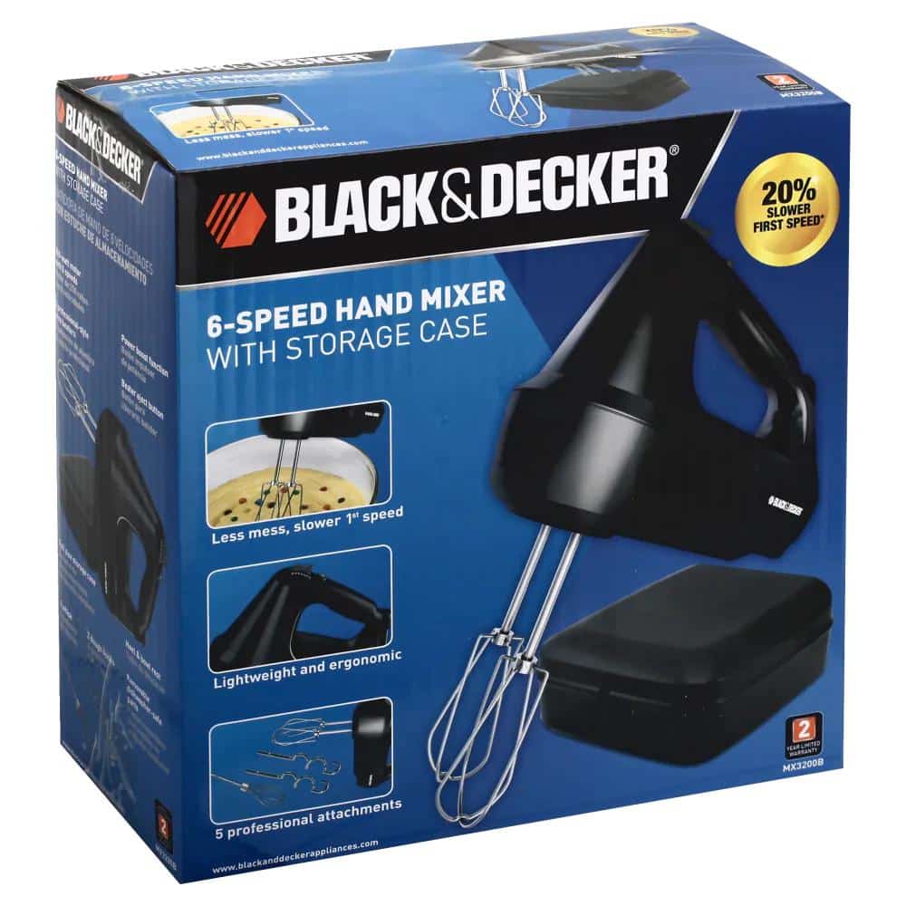  BLACK+DECKER 6-Speed Hand Mixer with 5 Attachments