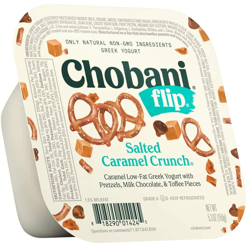 Chobani Flip Salted Caramel Crunch Low-Fat Greek Yogurt, 5.3 oz ...