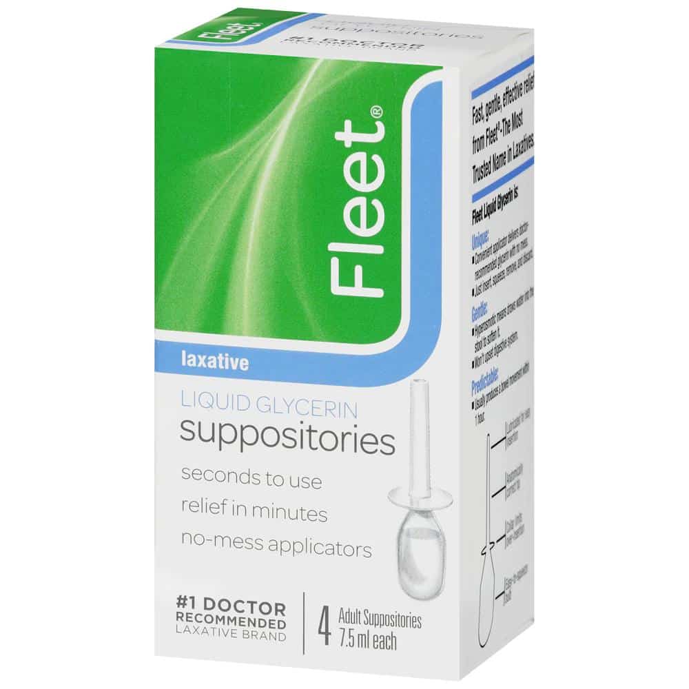 Fleet Liquid Glycerin Laxative Suppositories, 4 ct - Greatland Grocery