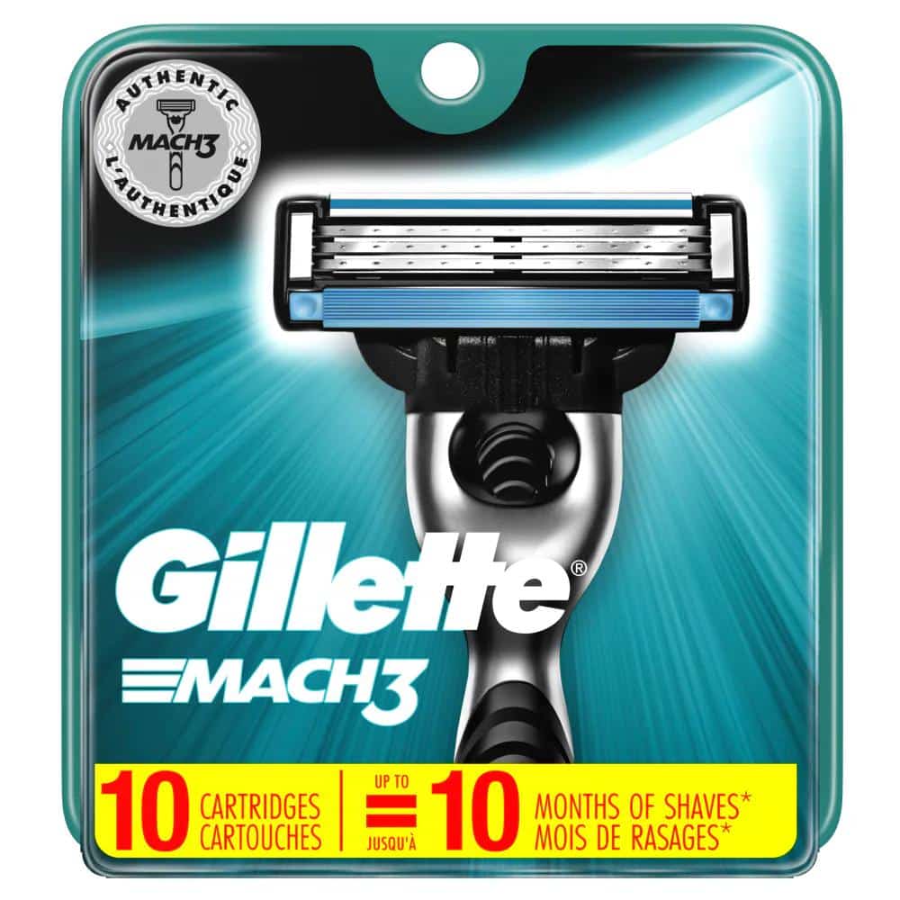Gillette Mach3 Men's Razor Blades, 10 ct - Greatland Grocery