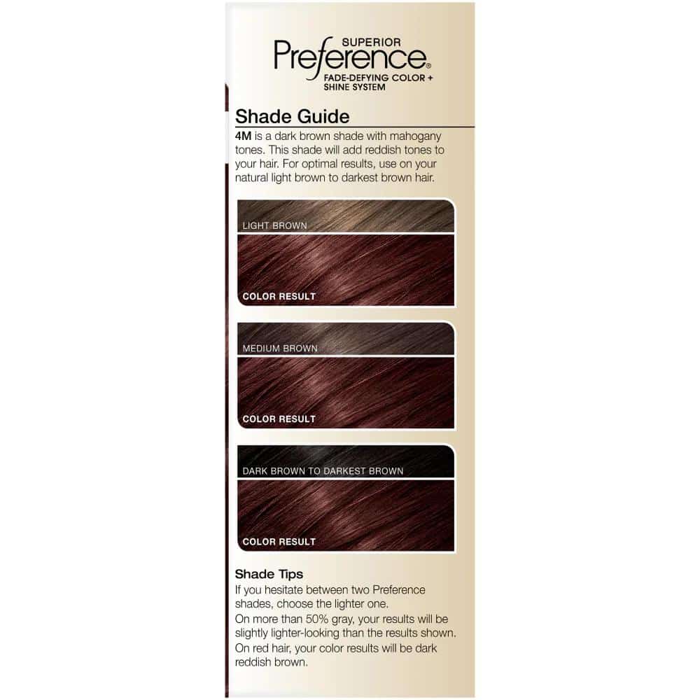 L'Oreal Paris Superior Preference Dark Mahogany Brown 4M Permanent Hair  Color, 1 ct - Greatland Grocery