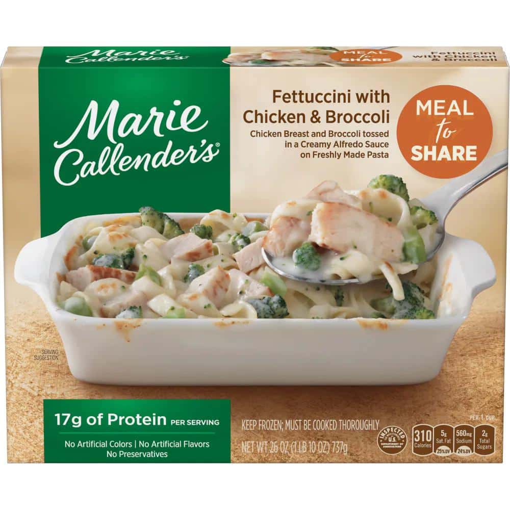 Marie Callender's Fettuccini with Chicken & Broccoli Frozen Meal, 26 oz ...