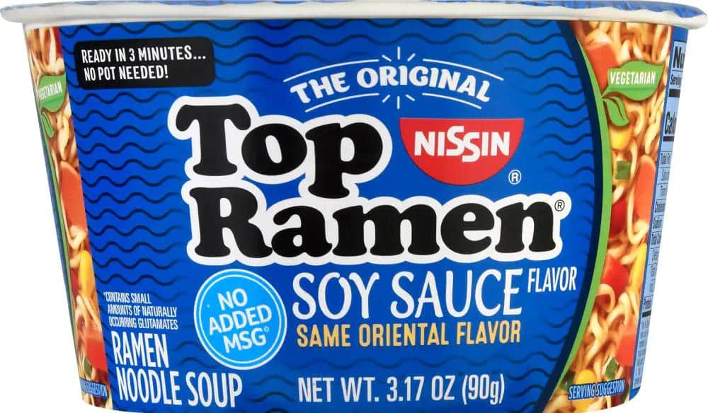 Nissin Top Ramen Soy Sauce Flavor Noodles, 3 oz - Food 4 Less