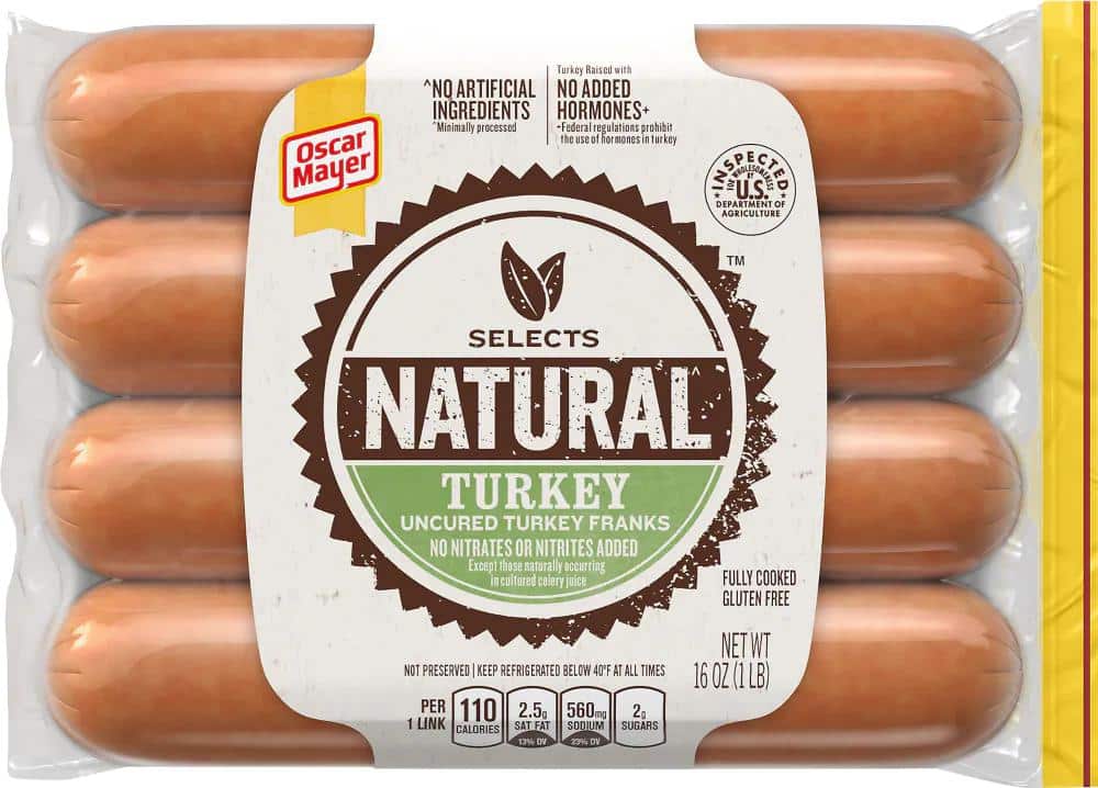 Oscar Mayer Turkey Uncured Franks Hot Dogs, 10 ct. Pack 