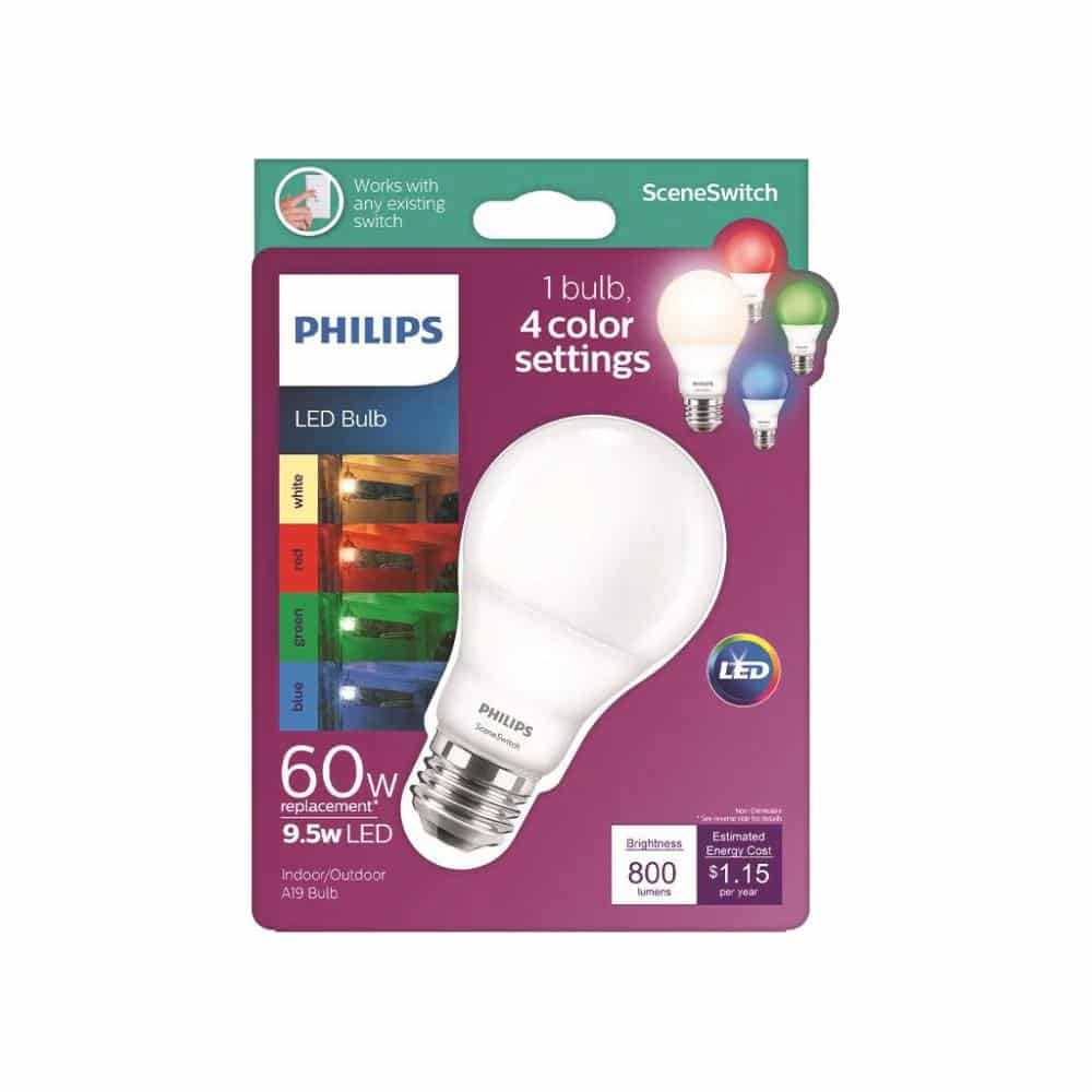 gone crazy theater Word Philips 9.5-Watt (60-Watt) Color Changing A19 LED Light Bulb, 1 ct -  Greatland Grocery