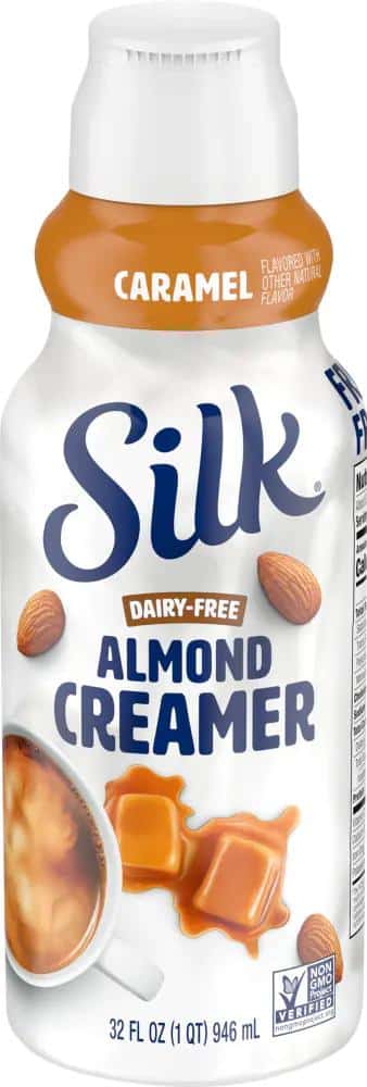  Silk Almond Coffee Creamer 2pk 32oz And One Stainless Steal  Coffee Stirrer (Caramel) : Grocery & Gourmet Food