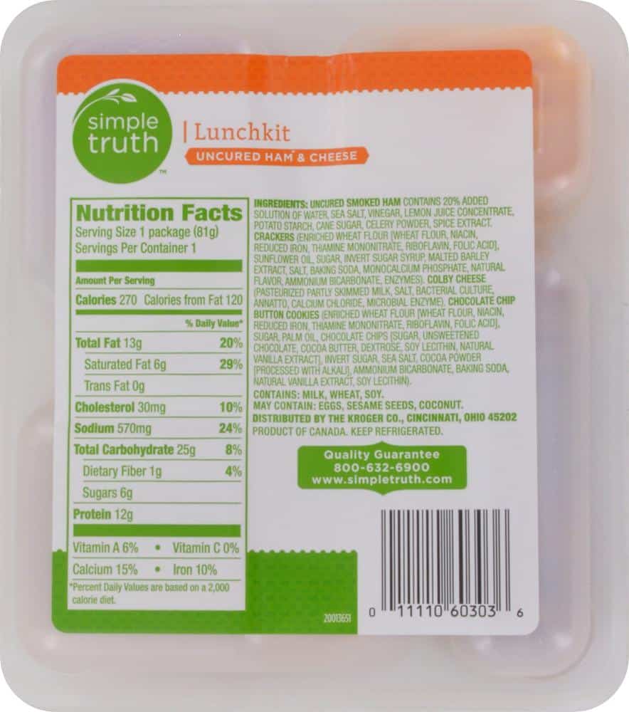 Simple Truth Ham & Cheese Lunch Kit, 2.9 oz - Greatland Grocery