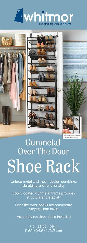 Whitmor Over-The-Door Hanging Shoe Rack - Gunmetal, 1 ct - Greatland Grocery