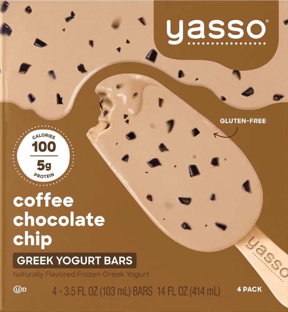 Yasso Coffee Chocolate Chip Frozen Greek Yogurt Bars (4 Pack), 4 ct / 3.5 fl oz Greatland Grocery